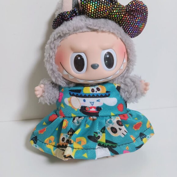 Custom Sanrio Cinnamoroll Dress and Metallic Bow Made to fit Labubu - Picture 2 of 6